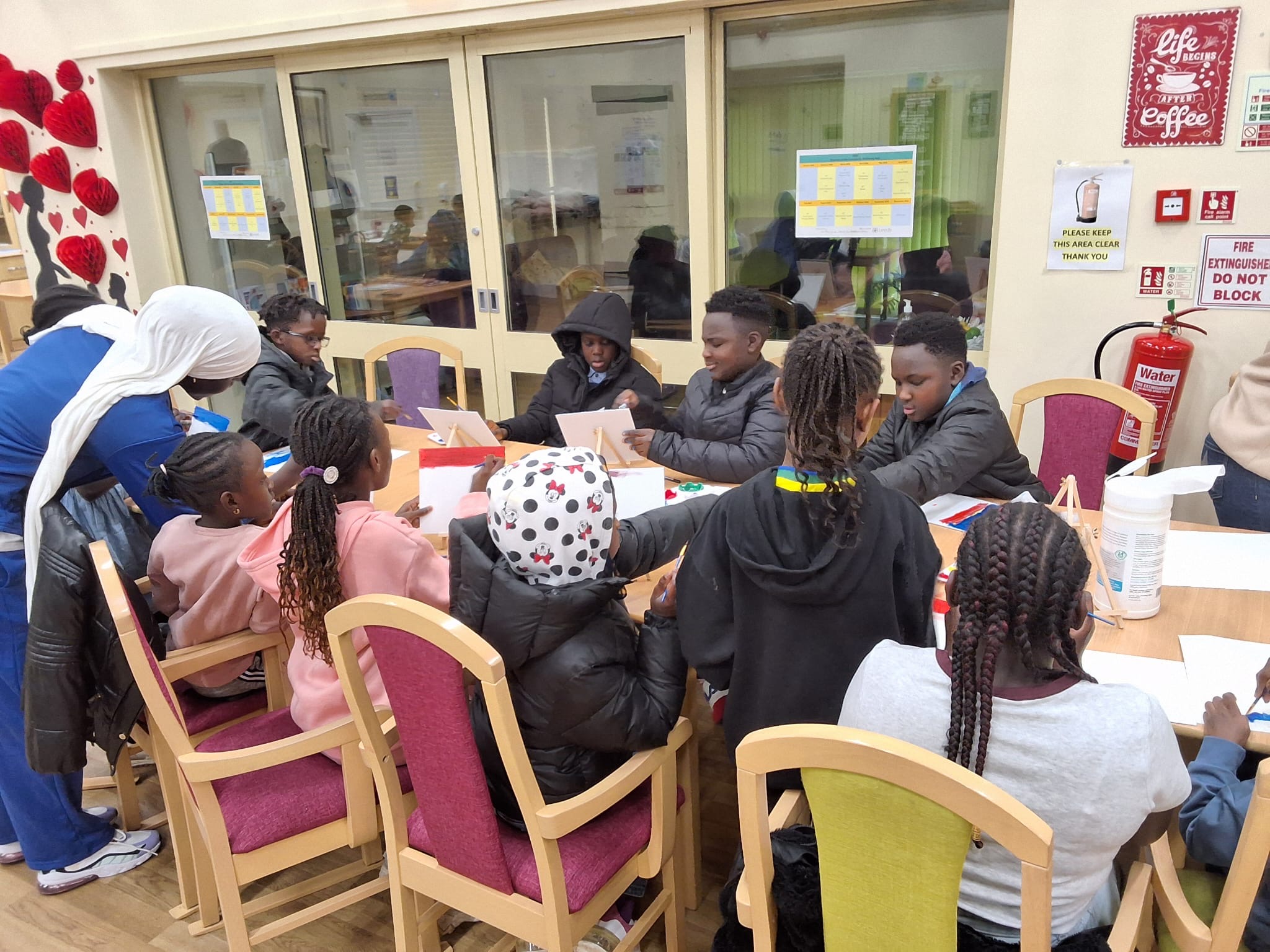 Children participating in learning activities